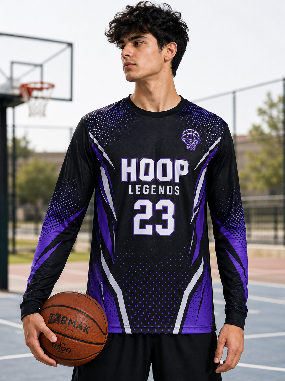 Basketball Jersey – Round Neck Full Sleeve T-Shirt