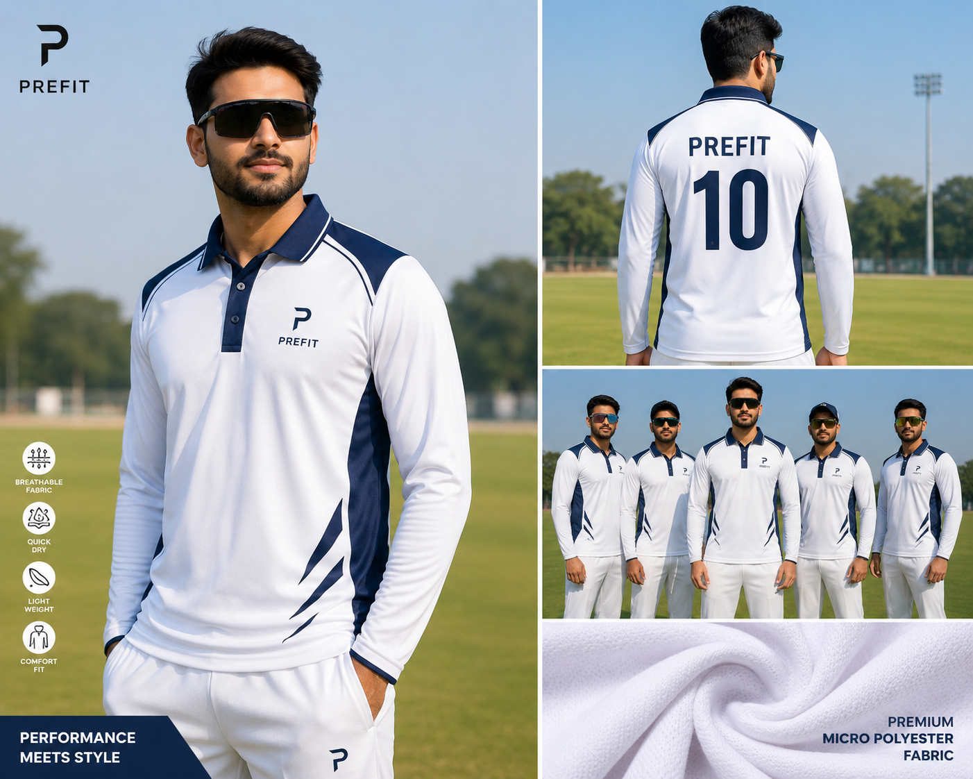 Cricket Jersey – Polo Full Sleeve T-Shirt