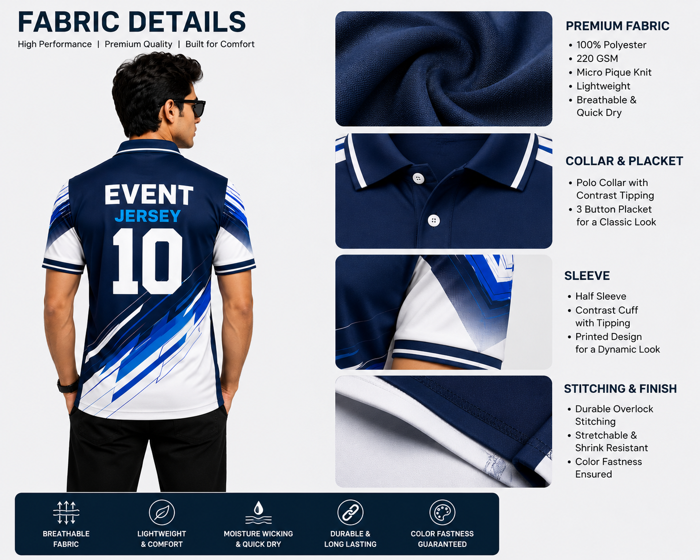 Event Jersey – Polo Half Sleeve T-Shirt