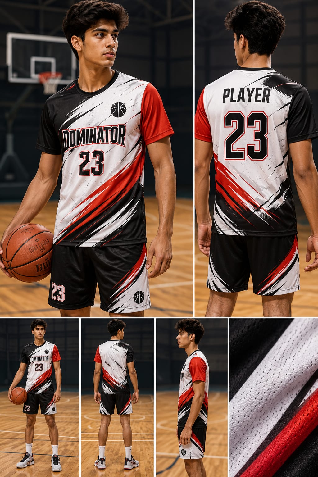 Basketball Jersey – Round Neck Half Sleeve T-Shirt