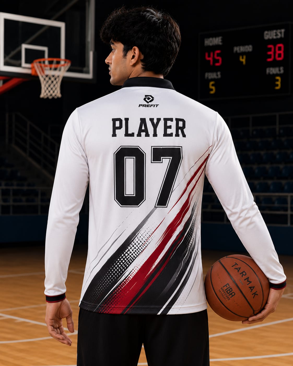 Basketball Jersey – Polo Full Sleeve T-Shirt