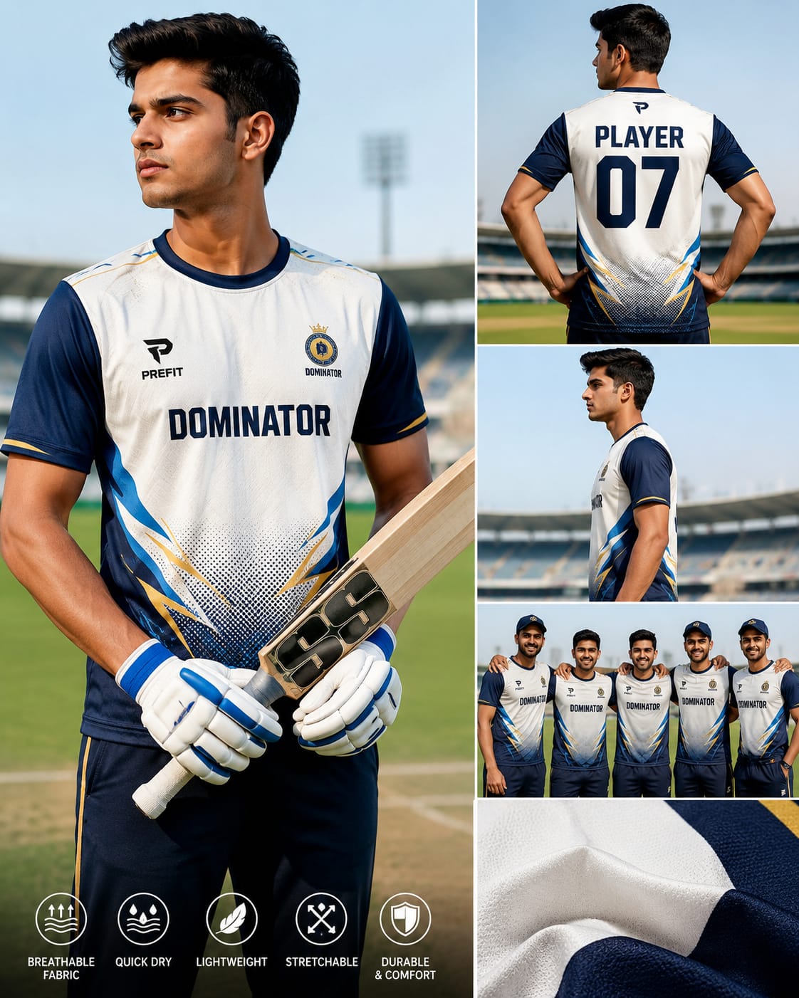 Cricket Jersey – Round Neck Half Sleeve T-Shirt