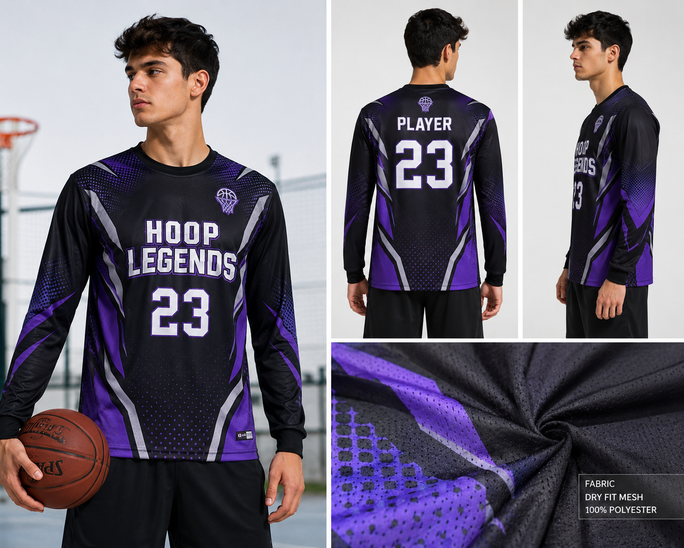 Basketball Jersey – Round Neck Full Sleeve T-Shirt