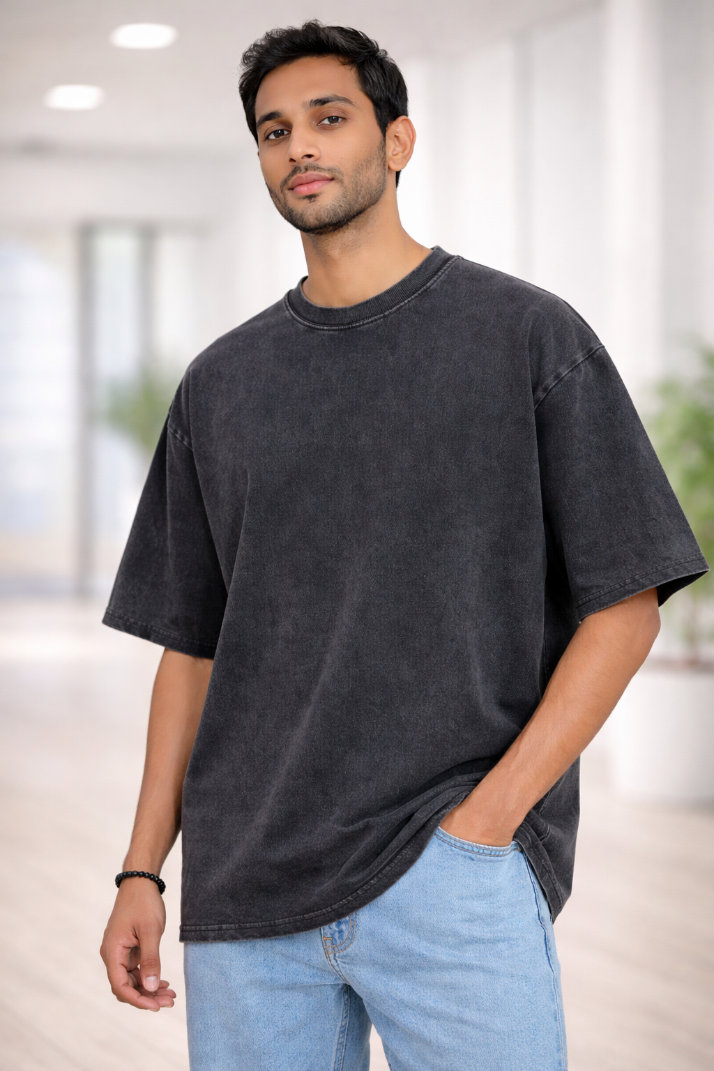 Acid Wash 240 GSM Premium Oversized T-Shirt – 100% Cotton French Terry